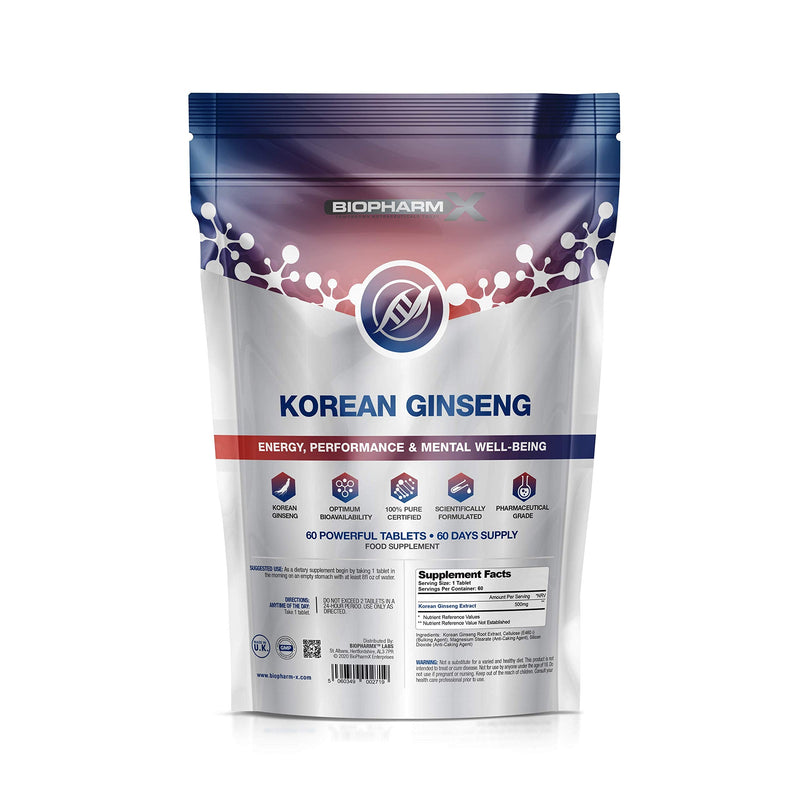 Korean Panax Ginseng 10,000mg (60 Tablets) Strongest Legal Ginseng Extract 100% Pure Certified - BeesActive Australia