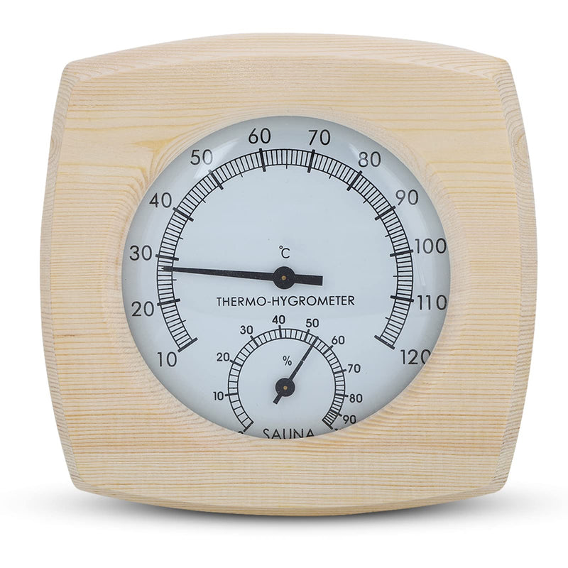 HERCHR 2-In-1 Wood Thermo-Hygrometer,Sauna Thermometer and Hygrometer,Digital Sauna Room Thermometer Hygrometer,Sauna Wooden Thermometer Sauna Temperature Humidity Meter Wooden Sauna Accessories - BeesActive Australia