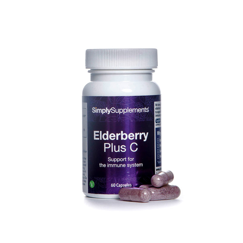Elderberry Supplement with Vitamin C | 60 Capsules = Up to 2 Month Supply | High Strength Immune System Support - BeesActive Australia