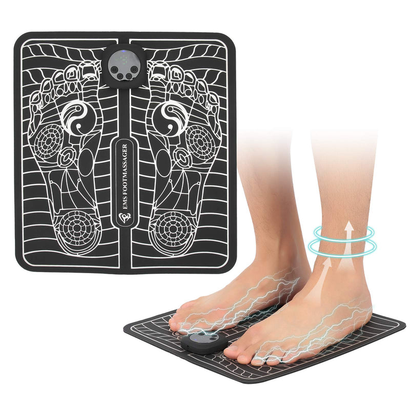 EMS Foot Massager, Electric Foot Circulation Massage Pad Muscle Stimulator, Relax Stiffness Muscles, Relieve Feet Pain, 6 Modes, 9 Intensity Levels - BeesActive Australia