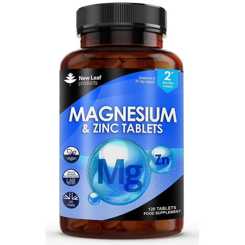 Magnesium Supplements 516mg - 120 Magnesium Tablets Supports Muscle Bone Health, Energy - High Strength Magnesium and Zinc Supplements Easy to Swallow Sleep Supplement (not Capsules) Vegan, UK Made 120 Count (Pack of 1) - BeesActive Australia