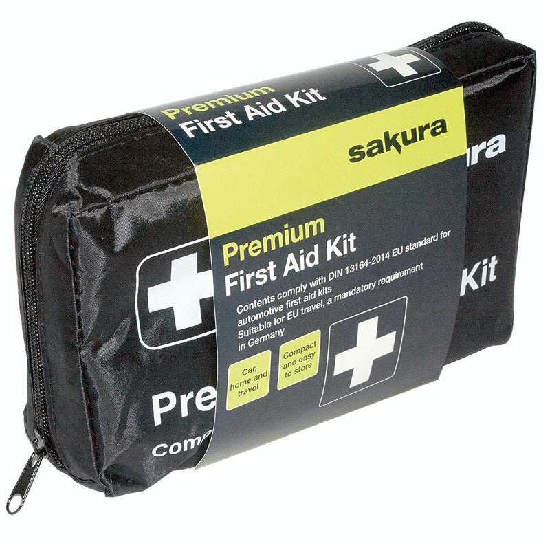 Sakura DIN First Aid Kit SS5418 - Zipped Bag, Comprehensive Kit Ideal for EU Travel - Meets EU Automotive Standards - BeesActive Australia