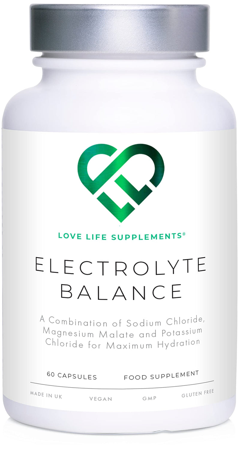 Electrolyte Balance | Electrolytes Tablets Sugar Free | 60 Capsules - 30 Servings | High Strength 1000mg Sodium Chloride, Magnesium & Potassium for Maximum Hydration | Keto Friendly | LL Supplements - BeesActive Australia
