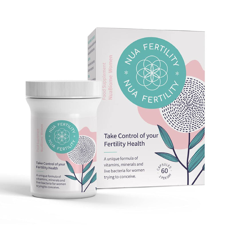 Nua Fertility, NuaBiome Women - A Unique Formula of Vitamins, Minerals and Live Bacteria for Women Trying to Conceive - 60 Capsules (1 Month Supply) - BeesActive Australia
