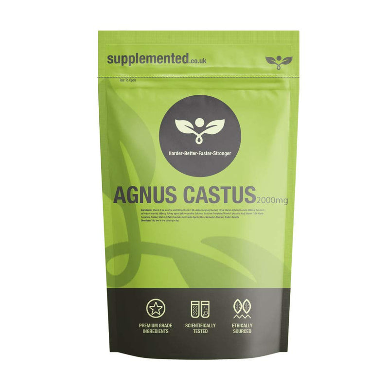 Agnus Castus 2000mg 90 Capsules UK Made. Pharmaceutical Grade High Strength Supplement Tablets - BeesActive Australia