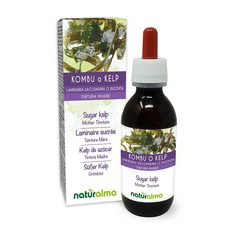 Sugar kelp or Kombu (Laminaria saccharina or L. digitata) Thallus (Seaweed) Alcohol-Free Mother Tincture Naturalma | Liquid Extract Drops 120 ml | Food Supplement | Vegan 120 ml (Pack of 1) - BeesActive Australia