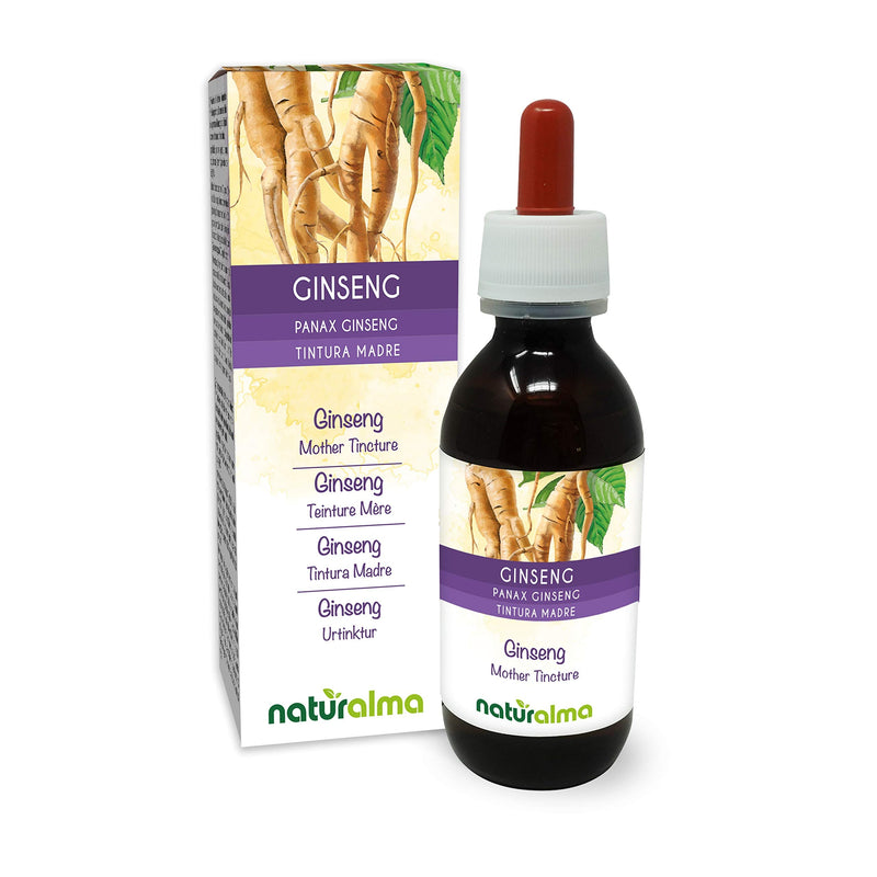 Ginseng (Panax Ginseng) Roots Alcohol-Free Mother Tincture Naturalma | Liquid Extract Drops 120 ml | Food Supplement | Vegan 120 ml (Pack of 1) - BeesActive Australia