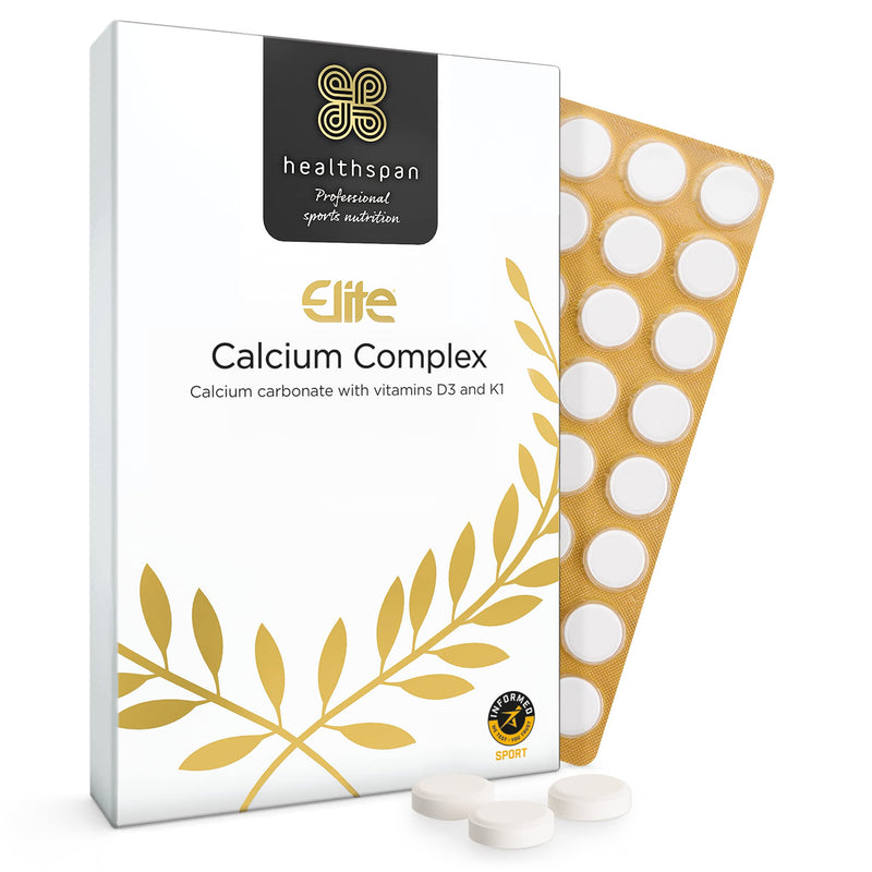 Healthspan Elite Calcium Complex 1,200mg | 120 Tablets | All Blacks Official Partner | Added Vitamin D3 and Vitamin K1 | Bone Health | Vanilla Chewable Tablets | Informed Sport Accredited | Vegetarian - BeesActive Australia