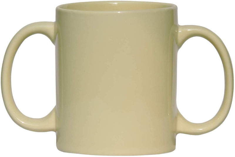 Dual Handle Mug | Two Handled Ceramic Drinking Mug for Secure Hold | 11.83 Fl. Oz. (350 Ml) - Yellow Color - BeesActive Australia