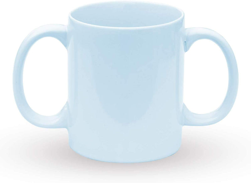 Dual Handle Mug | Two Handled Ceramic Drinking Mug for Secure Hold | 11.83 Fl. Oz. (350 Ml) - Blue - BeesActive Australia