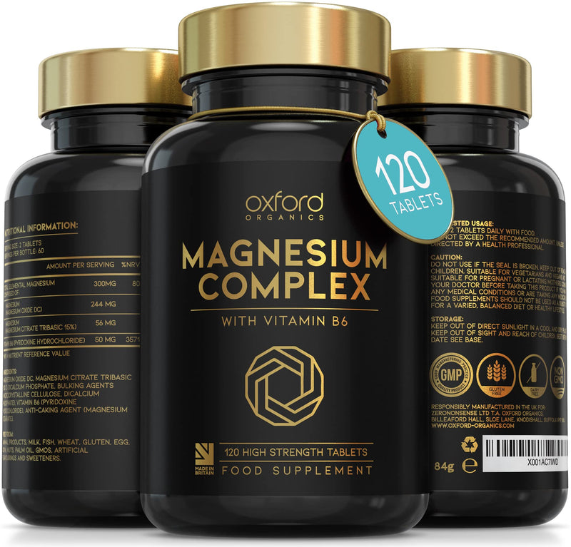 Advanced Vegan Magnesium Tablets | Magnesium Supplements for Restless Leg Syndrome Relief, Leg Cramps & Calm Sleep | Magnesium Citrate, Oxide & Vitamin B6 | UK Made Magnesium Supplement (120 Tablets) 120 Count (Pack of 1) - BeesActive Australia