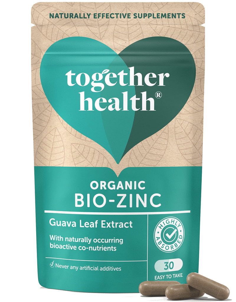 Organic Zinc supplement - Together Health - Natural Source of Zinc from Guava Leaves - Vegan - Made In The UK - 30 Vegecaps - BeesActive Australia