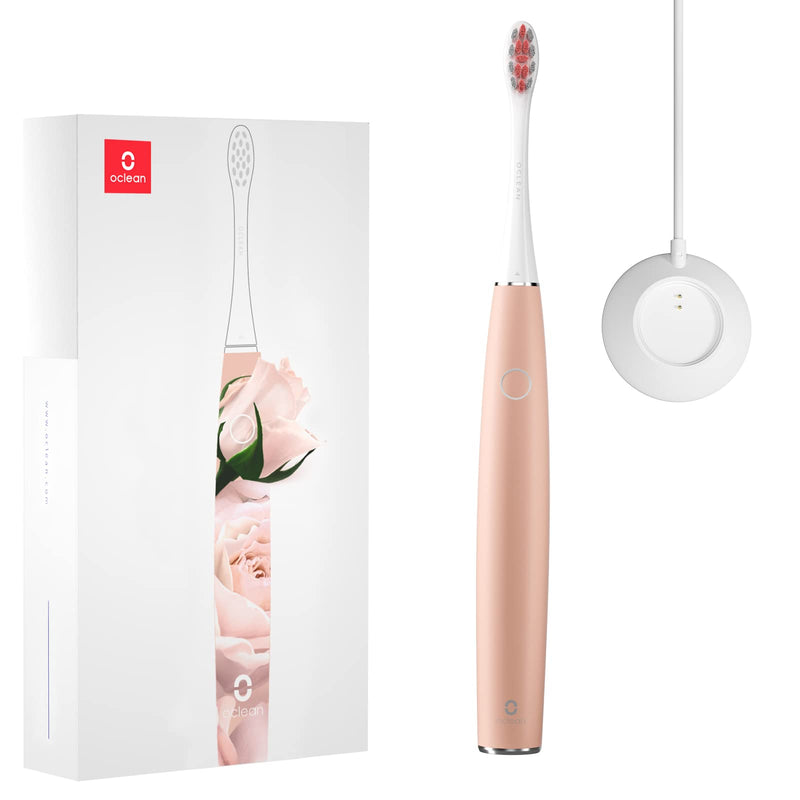 Oclean Air 2, Sonic Electric Toothbrush, Portable Ultra Quiet Design, Dupont Brush Head Bristles, 2h Quick Charge for 40 Days, IPX7 – Pink Rose 1 Count (Pack of 1) Toothbrush (pink) - BeesActive Australia