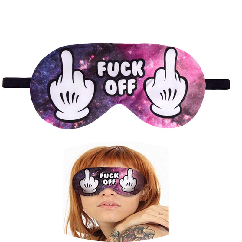 NganSuRong Novelty Funny Sleep Eye Mask Light Blocking Sleep Mask, Soft and Comfortable Night Eye Mask for Men Women, Eye Cover Aid Rest Blindfold, Eye Blinder for Travel/Sleeping/Shift Work Fuck Off - BeesActive Australia