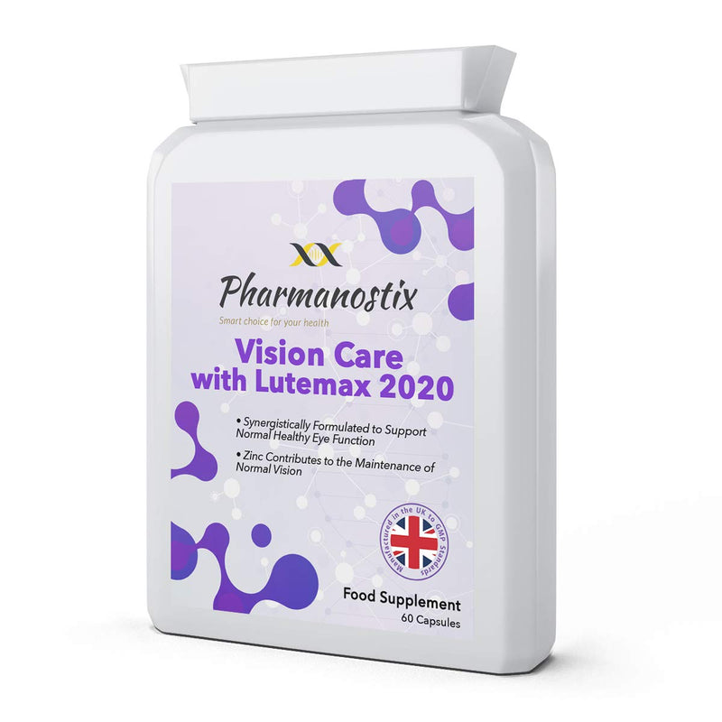 Vision Care with Lutemax 2020 60 Capsules - Lutein, Zeaxanthin, Bilberry and Pine Bark Along with an Essential Balance of Vitamins & Minerals Proven to Support Normal Eyes, Vision and Macular Health - BeesActive Australia