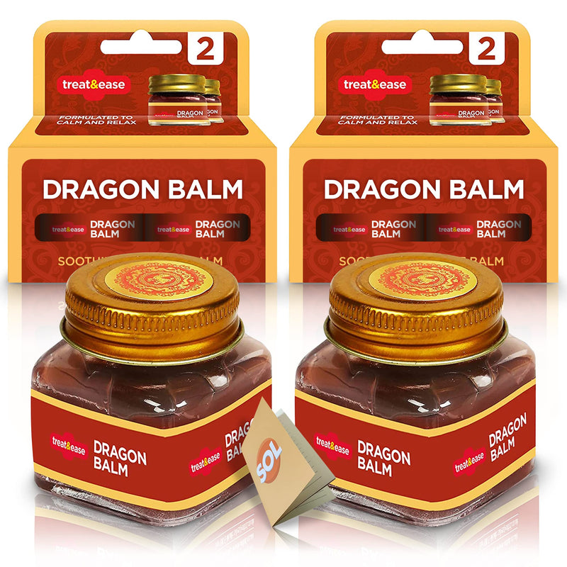 4pk SOL Dragon Balm Bundled with SOL Notebook | Tiger Red Balm | Massage Balm Rub | Heat Rub for Pain Relief | Muscle Rub | Headache Balm | Cream for Back Pain | Neck & Shoulder Rub | Oriental Balm - BeesActive Australia