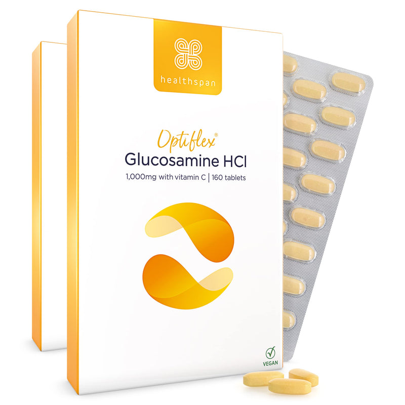 Healthspan Optiflex Glucosamine 1,000mg with Vitamin C | Joint Health | 40% More Glucosamine Per Gram | Sustainably Sourced | Vegan (320 Tablets) - BeesActive Australia
