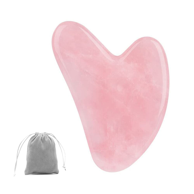 Bounabay Rose Quartz Gua Sha Massage Tool with Gift Bag, Top Sheerness Natural Jade Massage Stone for Facial Body Skincare, SPA Acupuncture Therapy Trigger Point Treatment Caring Pink Heart Shape� - BeesActive Australia