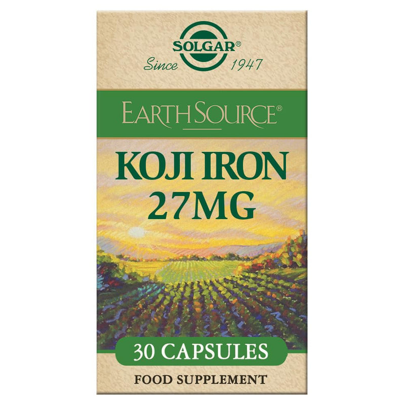 Solgar Earth Source Food Fermented Koji Iron 27 mg - Pack of 30 - Highly Absorbable - Supports a Plant-Based Lifestyle - Vegan and Gluten Free - BeesActive Australia