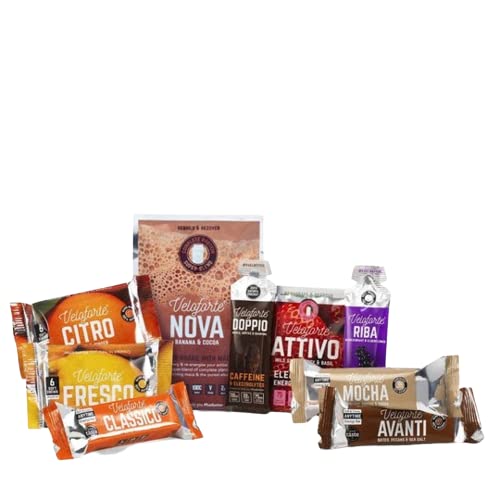 Veloforte Starter Pack - Premium Box of 3 Energy Bars, 2 Energy Gels, 2 Energy Chews, 1 Recovery & 1 Hydration Powder, 100% Natural & Great Taste Awards Winner - BeesActive Australia
