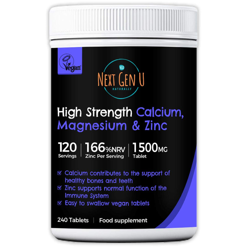 NGU Calcium Magnesium Zinc Essential Mineral Supplement 240 Vegan Caplets for Immune Support and Bone Strength for Adults Women and Men - BeesActive Australia