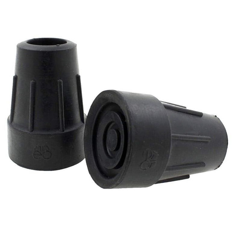Pair of Genuine Ossenberg 20mm Heavy Duty Black Crutch or Walking Stick Tips Ferrules - BeesActive Australia