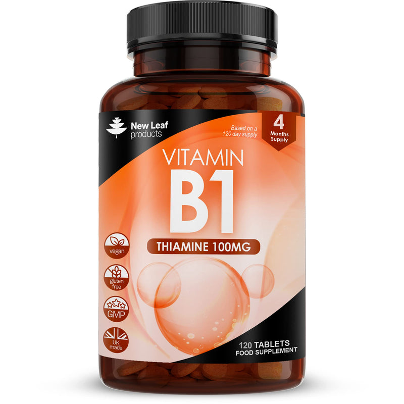 Vitamin B1 Thiamine Supplement 100mg (4 Months Value Supply) Thiamine Vitamin B1 High Strength � Heart Health, Healthy Nervous System, Immune Health, Energy Release Vegan, Gluten-Free, UK,120 Tablets - BeesActive Australia
