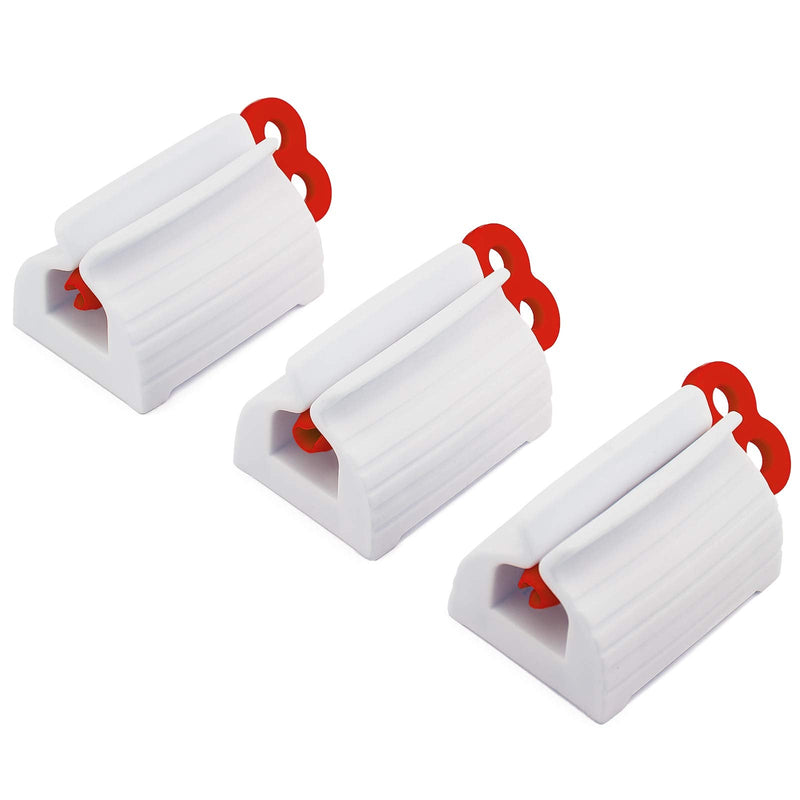 LUTER 3 Pcs Rolling Tube Toothpaste Squeezer Dispenser Bathroom Toothpaste Creams Ointment and Pastes Holder Multi Purpose (Red) - BeesActive Australia