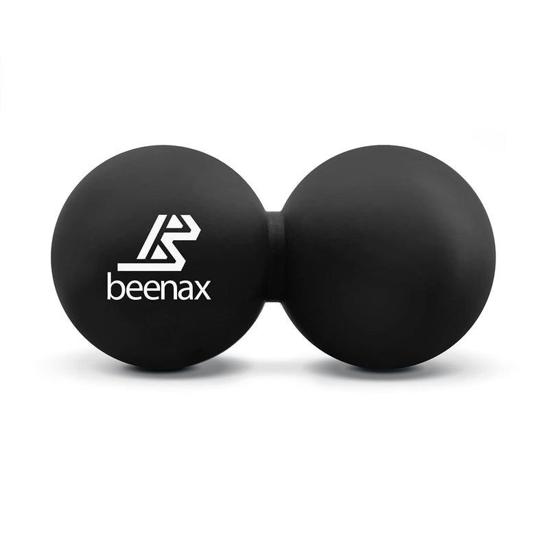 Beenax Peanut Massage Ball - Double Lacrosse Ball - Perfect for Trigger Point Therapy, Myofascial Release, Deep Tissue Massage, Yoga - Designed to Relieve Stress and Relax Tight Muscles Black - BeesActive Australia