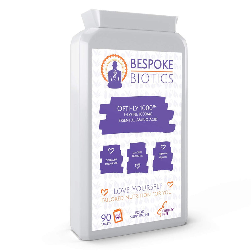 L-Lysine 1000mg - XL Box 3 Months 90 caps Not 60 | Opti- Ly 1000™ |Essential Amino Acid | Athletic Performance| Muscle Power | BP | Heart| Cold Sores| Leaky Gut| Sugar Support| Mood| Exam Anxiety - BeesActive Australia