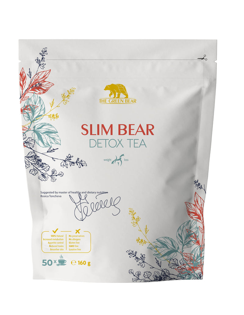 The Green Bear Detox Tea Natural Herbal Tea Detox Tea Ignites Metabolism, Fights Bloating and Exquisite Taste - 1 pkg 160g=50 - BeesActive Australia