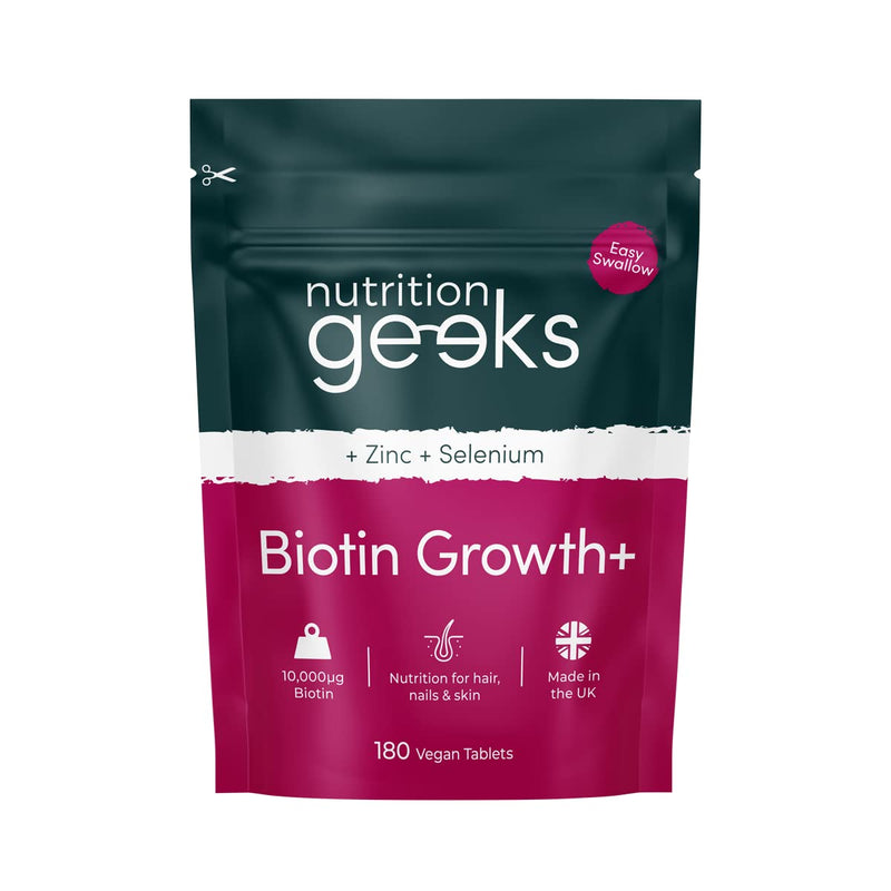 Biotin Hair Growth Supplement - 180 Tablets Enhanced with Zinc & Selenium, Hair Vitamins Complex - Biotin 10000 mcg - Vegan Supplement, Hair Skin and Nails Vitamins for Women & Men UK - BeesActive Australia
