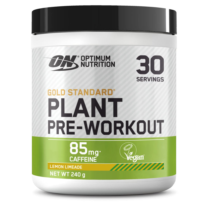 Optimum Nutrition Gold Standard Plant Pre-workout, Plant BasedPowder with Caffeine, Vegan Food Supplement For Men and Women, Lemon Limeade Flavour, 30 Servings, 240 g - BeesActive Australia