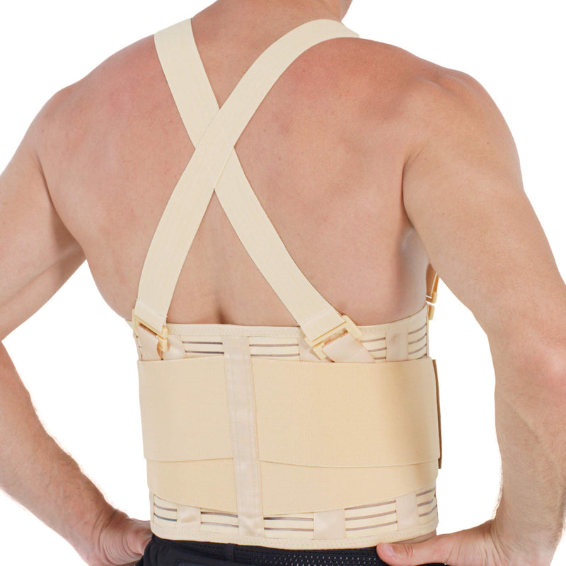Neotech Care Adjustable Back Brace Lumbar Support Belt with Suspenders, Beige, Size M - BeesActive Australia