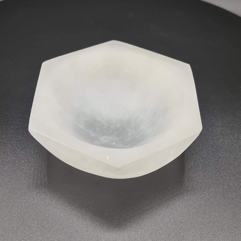 Selenite Bowl (Hexagon, Oval, Moon) Cleansing Bowl, Cleansing, Charging, Meditation, Energy, Crystal, Healing (Hexagon) Hexagon - BeesActive Australia
