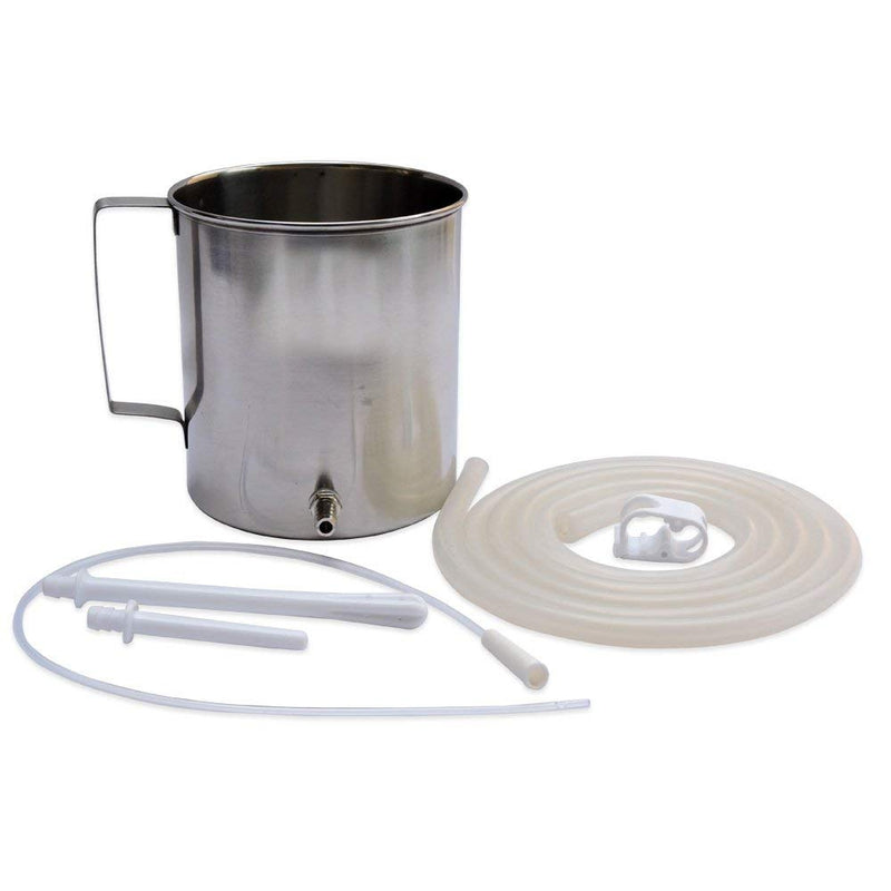 High Grade Stainless Steel Enema Kit (2.0 Quart) with Medical Grade Silicone Hose - BeesActive Australia