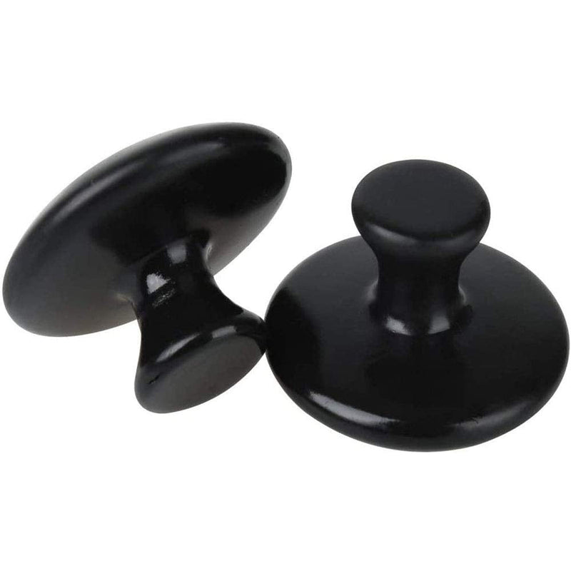 ANCLLO 2Pcs Hot Stones Mushroom Shaped Massage Stones Warmer Natural Hot Stones Tools for Body Face for Essential Massage Spa Massage Therapy Black - BeesActive Australia