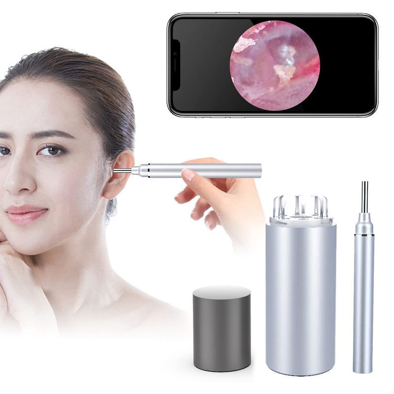 WiFi Otoscope Ear Wax Removal Kit-OVIFM 3.9mm Upgraded Ear Camera,1080P HD Wireless Ear Cleaner with 6 LED Lights,Ear Wax Removal Tool with Storage Box,Phone Holder for iPhone,Android and iPad Silver&black - BeesActive Australia