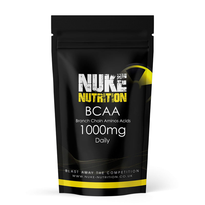 Nuke Nutrition BCAA Capsules | 120 Capsules 1000mg | Advanced Essential Amino Acids Supplement to Build Lean Muscle | Boost Recovery, Muscle Building & Growth | Leucine, Isoleucine & Valine | Vegan 120 Count (Pack of 1) - BeesActive Australia