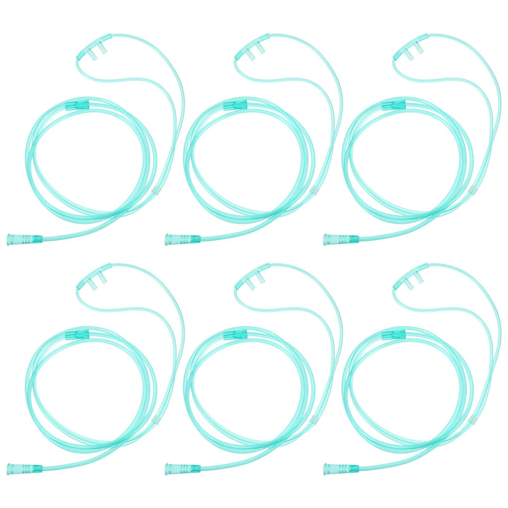 Healifty 6pcs High- Flow Nasal Oxygen Cannula Standard Connector Crush Resistant Oxygen Tubes Assorted Color 150x1cm - BeesActive Australia