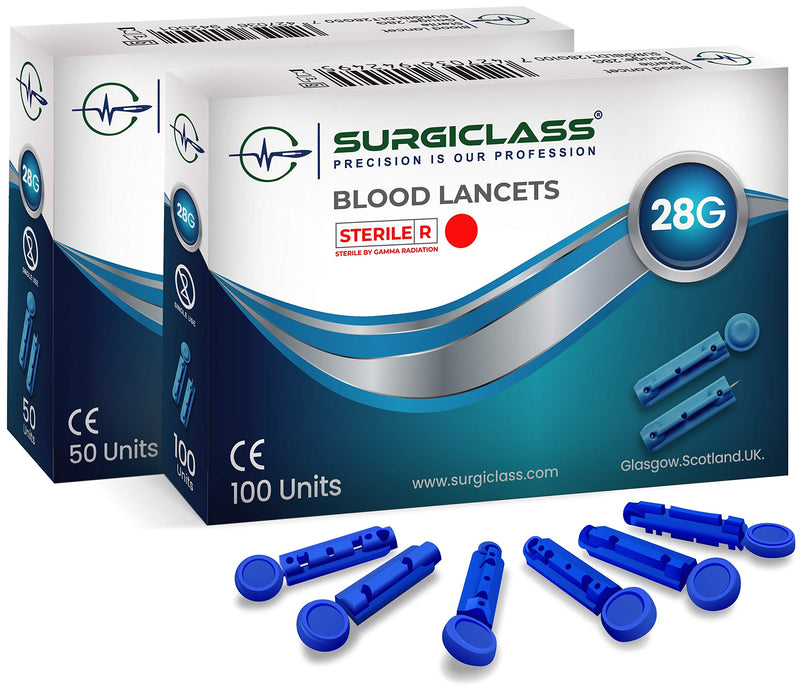 Surgiclass Blood Glucose lancets 28G for Diabetics Test Sterile Pack of 150 (100+50pcs) SURGIBLDLT28G100+50 - BeesActive Australia
