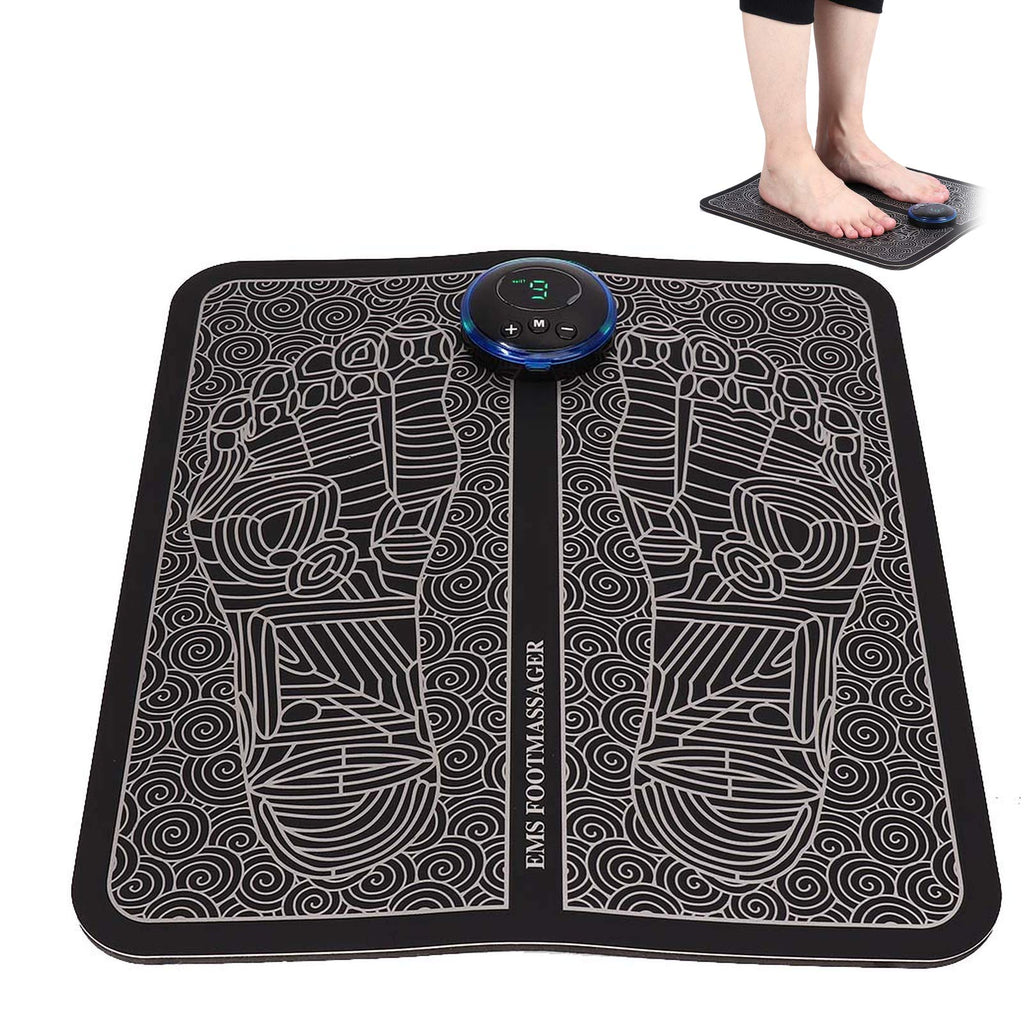 Electric Foot Massager, EMS Massage Pad Feet Acupuncture Stimulator Mat for Men Women, Relax Stiffness Muscles - 6 Modes (Charging Type) Charging Type - BeesActive Australia