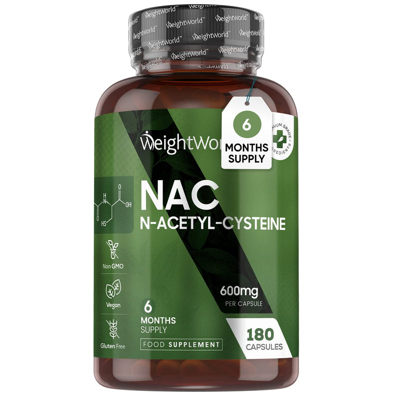 NAC Supplement - 6 Months Supply - NAC N Acetyl Cysteine 600mg - 180 Vegan Capsules - Amino Acid Nutritional Supplement - Highly Bioavailable, Non Toxic & Stable Form -Glutathione Supplement - BeesActive Australia