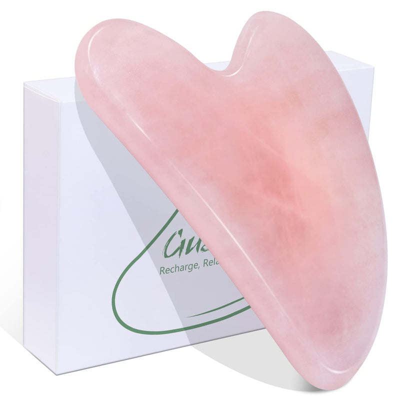 BAIMEI Gua Sha Facial Tool for Self Care, Guasha Tool for Face and Body Treatment, Made of Rose Quartz, Relieve Tensions and Reduce Puffiness - BeesActive Australia
