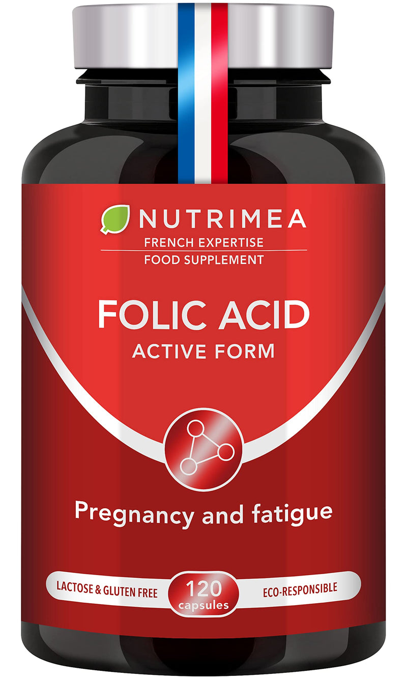 Folic Acid (400mcg) | Patented Vitamin B9 | 120 Vegan Capsules | Pregnancy Vitamins | Active Form with Superior Assimilation | French Expertise - BeesActive Australia