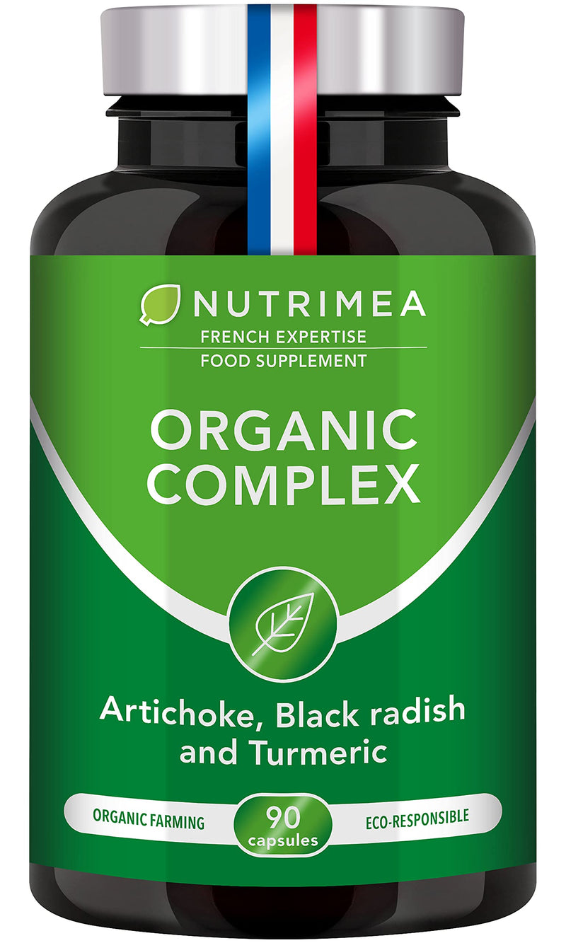 Organic Complex | Detox Supplement: Liver, Intestine & Colon | 100% Natural | Artichoke, Black Radish, Turmeric | Naturally Eliminates Toxins | High Dosage | 90 Vegetarian Capsules | French Expertise Uk - BeesActive Australia