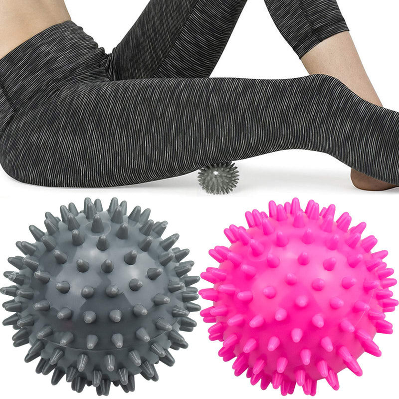 Komoyo 2Pcs Spiky Massage Balls, Pilates Spiky Ball Hedgehog Balls Portable Trigger Point Massage Ball Set for Deep Tissue Muscle Recovery Back, Legs, Feet & Hands Muscle Massage (7.5cm) - BeesActive Australia