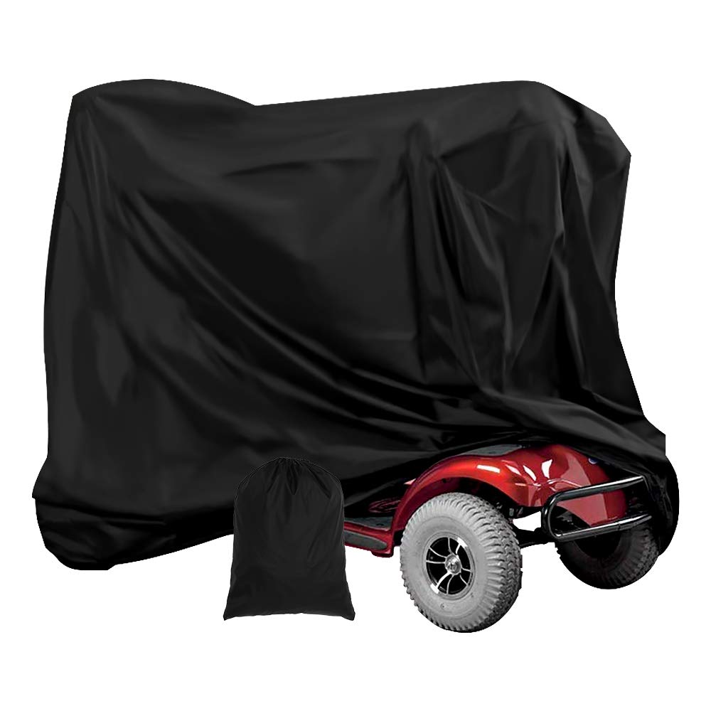 Waterproof Mobility Scooter Cover, Black Heavy Duty 190D Oxford Scooter Cover,4 Wheel Power Scooter Travel Storage Cover to Prevent Rain Wind Dust Sun fits for Most Mobility Scooter (170X61X117cm) 170X61X117cm - BeesActive Australia