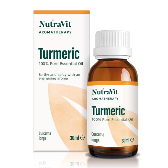 NutraVit - Indian Turmeric Oil | 100% Pure Turmeric Essential Oil - 30ml - Therapeutic Grade Aromatherapy Oil - Diffuser, Humidifier & Massage | for Dry Skin, Sore Muscles & Uneven Skin Tone - BeesActive Australia