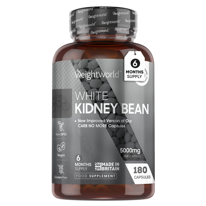 White Kidney Bean Extract 5000mg - 180 Vegan Capsules (6 Months Supply)- Enriched with Zinc & Chromium - High Strength Kidney Bean Supplement - Gluten Free - Made in The UK - BeesActive Australia